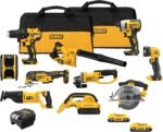 DEWALT 20V MAX Power Tool Combo Kit, Cordless Power Tool Set, 10-Tool with 2 Batteries and Charger Included (DCK1021D2)