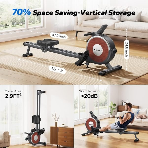 Limited-Time Sale for Summer Surprises AED 99د.إ:MERACH Rowing Machines for Home, Magnetic Rowing Machine with 16 Levels, Rower Machine of Quiet Resistance, Dual Slide Rail with...