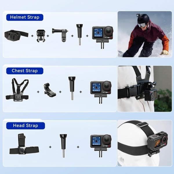 While Stocks Last:DJI Osmo Action 5 Pro Standard Combo,with 58 Piece Accessory Kit and 2 Extra Batteries + 64GB Card - Waterproof Action Camera with 1/1.3" Sensor, 4K/120fps...